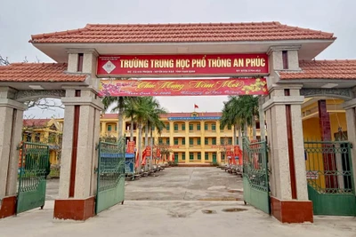 Trường Trung học phổ thông An Phúc (xã Hải Phong, huyện Hải Hậu, tỉnh Nam Định), nơi 2 học sinh xảy ra xô xát trước khi dẫn đến án mạng đau lòng.
