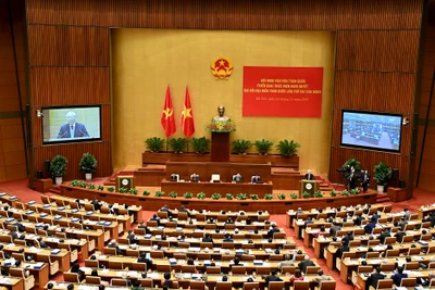 Tổng Bí thư Nguyễn Phú Trọng phát biểu tại Hội nghị văn hóa toàn quốc năm 2021. Ảnh: ĐĂNG KHOA