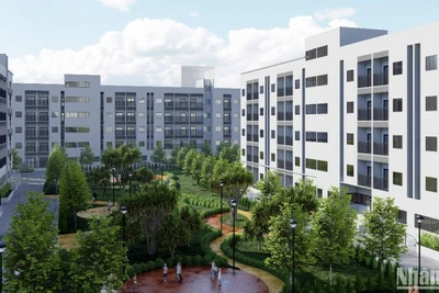 Phối cảnh dự án nhà ở xã hội tại khu công nghiệp Phú Hội, tỉnh Lâm Đồng.