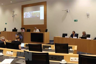 Phiên điều trần về dự thảo Nghị quyết ủng hộ nạn nhân chất độc da cam/dioxin Việt Nam do Ủy ban Đối ngoại Hạ viện Bỉ tổ chức tại Brussels ngày 20/6/2023. (Ảnh: TTXVN)