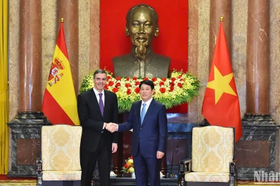 Chủ tịch nước Lương Cường tiếp Thủ tướng Vương quốc Tây Ban Nha Pedro Sanchez.