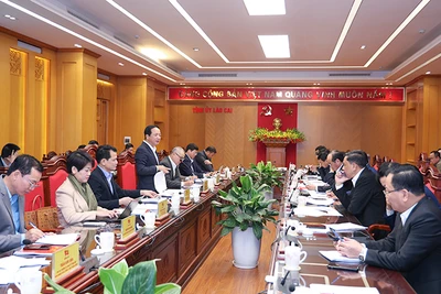 Đoàn Kiểm tra số 1927 của Bộ Chính trị làm việc với Ban Thường vụ Tỉnh ủy Lào Cai.