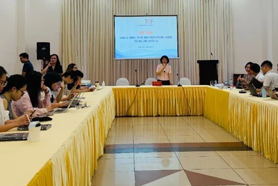 Quang cảnh hội thảo chia sẻ thông tin về hoạt động phòng, chống tác hại của thuốc lá.