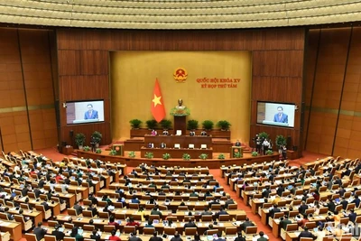 Chủ tịch Quốc hội Trần Thanh Mẫn phát biểu tại Kỳ họp thứ 8, Quốc hội khóa XV. (Ảnh: ĐĂNG KHOA)