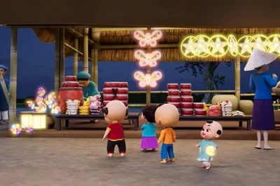 Bộ phim "Trạng Quỳnh thời nhí nhố" có nhiều cảnh tái hiện những nét văn hóa dân gian quen thuộc.