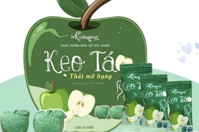Sản phẩm Kẹo táo thải mỡ bụng do “Ngân Collagen” quảng cáo. (Ảnh chụp màn hình)