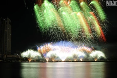 Màn trình diễn pháo hoa của đội Phần Lan tại Lễ hội Pháo hoa quốc tế Đà Nẵng năm 2024. (Ảnh: ANH ĐÀO)