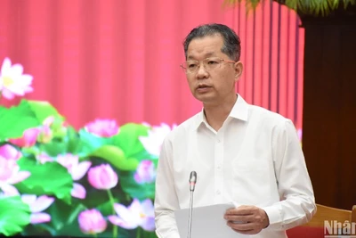 Đồng chí Nguyễn Văn Quảng, Ủy viên Ban Chấp hành Trung ương Đảng, Bí thư Thành ủy Đà Nẵng, Trưởng Đoàn đại biểu Quốc hội đơn vị thành phố Đà Nẵng làm Trưởng Ban Chỉ đạo sắp xếp, sáp nhập đơn vị hành chính tỉnh Quảng Nam và thành phố Đà Nẵng. (Ảnh: ANH ĐÀO)