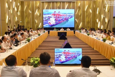 Diễn đàn “Kết nối tín dụng xanh-Khu công nghiệp xanh” khai mạc chiều 9/5 tại thành phố Đà Nẵng. (Ảnh: ANH ĐÀO)