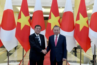 Tổng Bí thư Tô Lâm với Chủ tịch Đảng Dân chủ Tự do (LDP), Thủ tướng Nhật Bản Ishiba Shigeru.