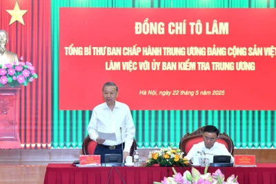 Tổng Bí thư Tô Lâm phát biểu tại buổi làm việc.