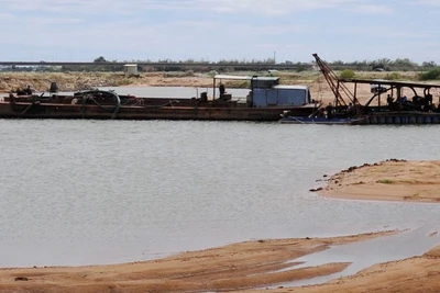 Khu vực mỏ cát của Công ty TNHH Đầu tư và phát triển Huy Phú.