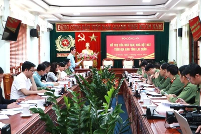 Buổi làm việc giữa Đoàn công tác của Bộ Công an với tỉnh Lai Châu thống nhất về việc hỗ trợ kinh phí xoá nhà tạm.