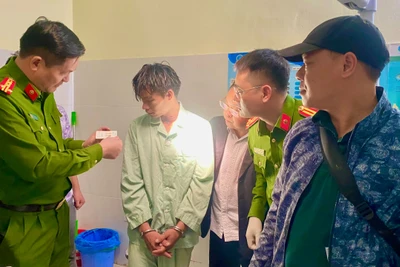 Đối tượng Xươm bị bắt sau 24 giờ lẩn trốn. (Ảnh Công an Lai Châu)