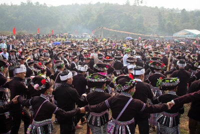 Lễ hội Bun Vốc Nặm của người Lào ở Lai Châu diễn ra với mong muốn mưa thuận, gió hòa, mùa màng tươi tốt.