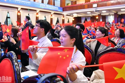 Các đại biểu thanh niên 2 nước tại chương trình.