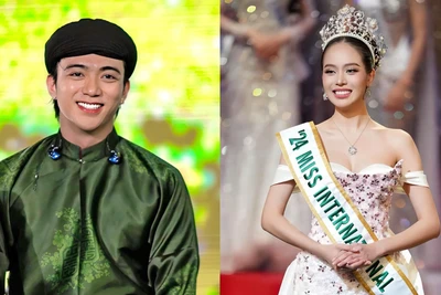 Ca sĩ Soobin Hoàng Sơn và Hoa hậu Huỳnh Thị Thanh Thủy.