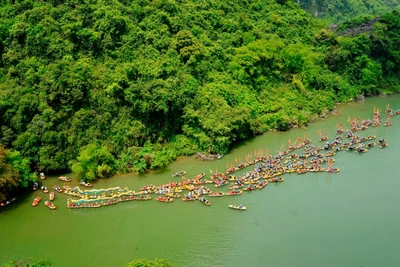 Lễ hội Tràng An với sự tham gia của gần 600 nghệ nhân, nghệ sĩ trên cả nước, cùng khoảng 2.000 người của các đoàn rước rồng, trống, đội tế lễ.