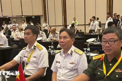 Đoàn Việt Nam tham gia Hội nghị. (Ảnh: Đào Trang/TTXVN)