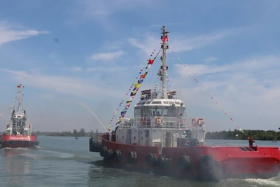 Việc giao lưu, xuất khẩu hàng hóa thuận lợi hơn sau khi cảng quốc tế Chu Lai được đầu tư nâng cấp. (Ảnh: TẤN NGUYÊN)