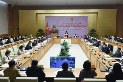 Quang cảnh Hội nghị trực tuyến toàn quốc về phát triển các ngành công nghiệp văn hóa Việt Nam.