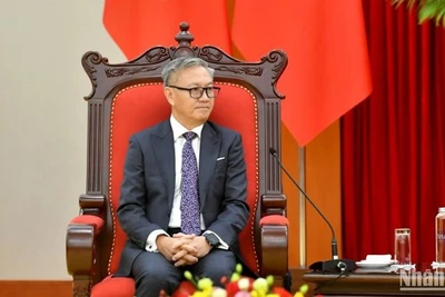 Đồng chí Thongsavanh Phomvihane, Bộ trưởng Ngoại giao Lào. (Ảnh: Đăng Khoa)