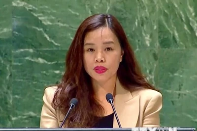 Tham tán Công sứ Lê Thị Minh Thoa, Phó Trưởng Phái đoàn đại diện thường trực Việt Nam tại Liên hợp quốc. (Ảnh: Thanh Tuấn/TTXVN)