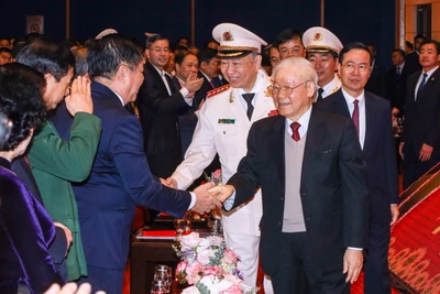 Tổng Bí thư Nguyễn Phú Trọng, Chủ tịch nước Võ Văn Thưởng dự Lễ kỷ niệm.