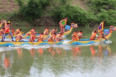 Thi bơi chải tại Lễ hội.