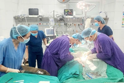 Các bác sĩ can thiệp ECMO để cứu sống bệnh nhân.