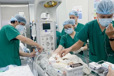 Trẻ được chăm sóc tích cực sau sinh.