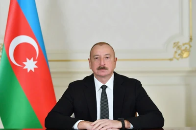 Tổng thống Cộng hoà Azerbaijan Ilham Aliev trả lời phỏng vấn của PV TTXVN. (Ảnh: TTXVN phát)