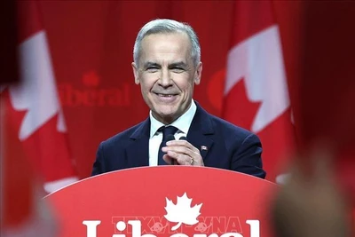 Thủ tướng Canada Mark Carney phát biểu tại thủ đô Ottawa. Ảnh: Getty Images/TTXVN
