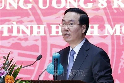 Chủ tịch nước Võ Văn Thưởng phát biểu chỉ đạo.