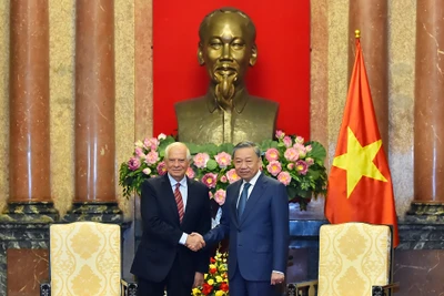 Chủ tịch nước Tô Lâm và Phó Chủ tịch Ủy ban châu Âu Josep Borell Fontelles tại buổi tiếp.