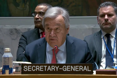 Tổng Thư ký Liên hợp quốc phát biểu tại cuộc họp của Hội đồng Bảo an. (Ảnh UN NEWS)