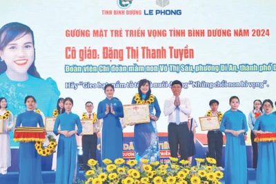 Lãnh đạo tỉnh Bình Dương tuyên dương “Gương mặt trẻ triển vọng” năm 2024. 
