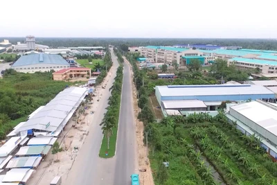 Khu công nghiệp Tân Phú Thạnh nhìn từ trên cao.