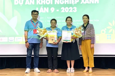 Đại diện hai dự án được trao giải thưởng về chứng nhận NTFP.