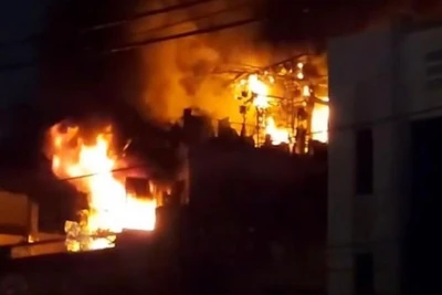 Hình ảnh vụ cháy. (Ảnh: CTV)