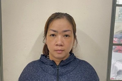 Đối tượng Lê Hồng Anh tại cơ quan Công an. (Ảnh: Công an cung cấp)