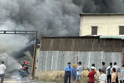 Hình ảnh vụ cháy. (Ảnh: CTV)