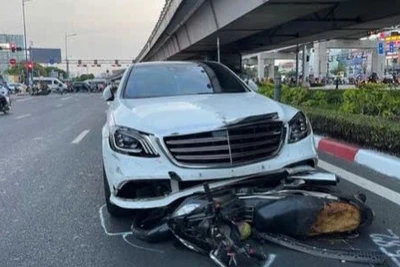 Hiện trường vụ tai nạn. (Ảnh: Anh Vũ)