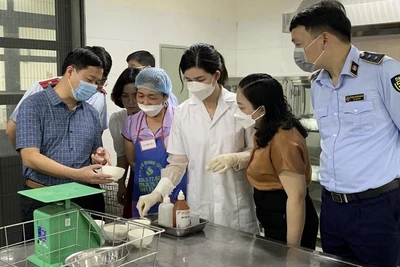 Cơ quan chức năng kiểm tra an toàn thực phẩm. Ảnh: Cổng Thông tin Bộ Y tế 