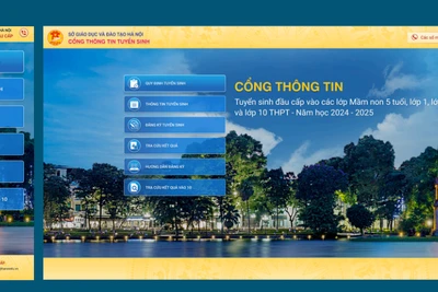 Giao diện Cổng thông tin tuyển sinh của Hà Nội.