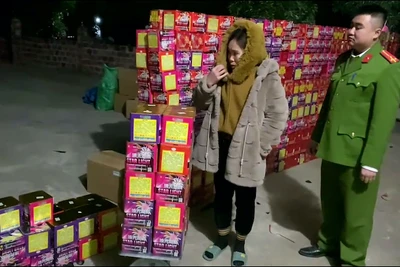 Công an huyện Chi Lăng (Lạng Sơn) thu giữ 1,1 tấn pháo.