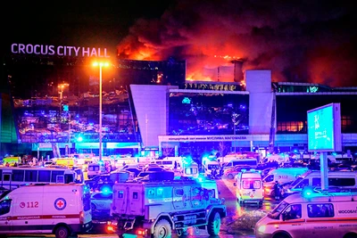 Hiện trường vụ nổ súng ở ngoại ô Moskva. (Ảnh: RIA Novosti)