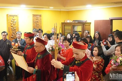 Lễ Giỗ Tổ Hùng Vương 2025 tại thủ đô Moskva. (Ảnh: XUÂN HƯNG)