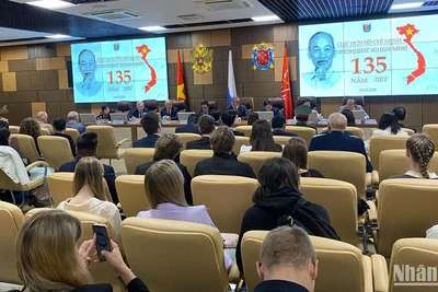 Hội thảo kỷ niệm 135 năm Ngày sinh Chủ tịch Hồ Chí Minh. (Ảnh: XUÂN HƯNG)