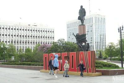 Tượng đài lãnh tụ vĩ đại của giai cấp vô sản toàn thế giới V.I.Lênin ở Quảng trường Kaluga, ở thủ đô Moskva.